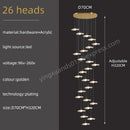 GobekUsa Gold Acrylic Chandeliers LED Pendant Lamp Modern Staircase Living Room Lighting