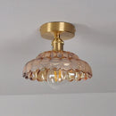 GobekUsa Amber Glass LED Ceiling Lamp Nordic Modern Simple Indoor Lighting
