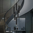 GobekUsa Black LED Crystal Staircase Chandelier: Modern Nordic Design, Creative Island Hanging Lamp
