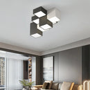GobekUsa Geometric LED Ceiling Light for Modern Bedroom, Study Room - Black/White Luxe Design