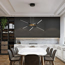 GobekUsa Linen Ceiling Chandelier: Black Gold Pendant Lamp for Home, Office, or Restaurant