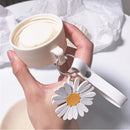GobekUsa Daisy Flower Glass Water Bottle Portable Tumbler 350ML