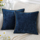 GobekUsa Blue Chenille Cushion Covers 18x18 Luxury Throw Pillow Cover for Home Decor