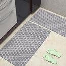GobekUsa Grey Plaid Kitchen Rug Blue Lattice Long Absorption Doormat in Striped Design