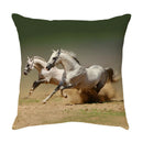 GobekUsa Galloping Horse Pillowcase: Wild Horse Print Linen Cushion Cover for Home Decoration
