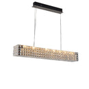GobekUsa Crystal Chandelier: LED Ceiling Dining Room Lighting for Long Table Decor