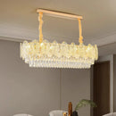 GobekUsa Gold Glass Dining Table Lamp | Modern Round Crystal Hanging Pendant Lights
