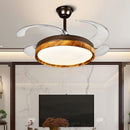 GobekUsa LED Solid Wood Round Ceiling Fan Light with Remote Control