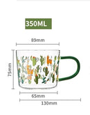 GobekUsa Cactus Glass Tea Milk Cups With Scale - Coffee Mug Tumbler Water Cups