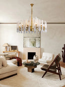 GobekUsa Gold Chrome LED Alabaster Chandelier for Dinning Room