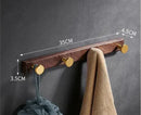 GobekUsa Brushed Gold Wood and Aluminum Robe Hook Towel Hanger for Bathroom and Kitchen