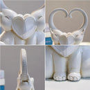 GobekUsa Elephant Couple Resin Candlestick Figurines Decor
