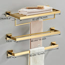 GobekUsa Gold Bathroom Hardware Set: Hook, Towel Rail, Bar, Shelf, Tissue Holder & More