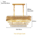GobekUsa Gold Crystal LED Pendant Light: Modern Luxury Suspension Lamp for Living Room & Restaurant