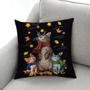 GobekUsa Cat Design Linen Pillowcase 45x45cm for Home Decor and Cushion Covers