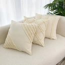 GobekUsa Fringed Geometry Embroidered Cushion Cover Patchwork Pillowcase for Living Room