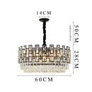GobekUsa Crystal LED Chandeliers Black Round Pendant Light for Living Room Dining Indoor Kitchen Bedroom