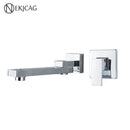 GobekUsa Brushed Gold Wall Mounted Basin Faucet with Rotating Mixer