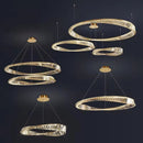 GobekUsa Crystal Ring Ceiling Lamp - Modern Luxury LED Chandelier for Master Bedroom & Living Room