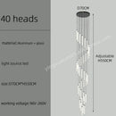 GobekUsa LED Staircase Chandelier for Home Hotel Hall Lighting