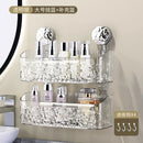 GobekUsa Bathroom Shelf Suction Cup Storage Rack - Wall Mounted Draining Basket