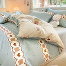 GobekUsa Cotton Cartoon Printed Bed Set with Non-Fading Floral Patterns for Adults