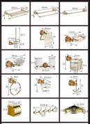 GobekUsa Brass Jade Bathroom Accessories Set: Towel Bar, Soap Holder, Towel Rack, Glass Shelf