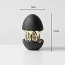 GobekUsa Abstract Eggshell Hollow Out Cracked Egg Decorative Figurine
