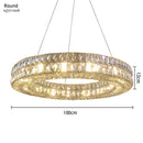 GobekUsa Gold K9 Crystal LED Ring Chandelier Pendant Light for Home Decor