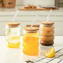 GobekUsa Creative Glass Cup Set with Lid and Straw - Perfect for Parties
