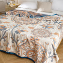 GobekUsa Cotton Gauze Summer Blanket, Soft Breathable Single Double Bed Nap Blanket