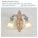 GobekUsa Duplex Ceramic Crystal Pendant Lamp for Modern European Style Living Room