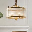 GobekUsa Golden Copper Glass Chandelier LED Ceiling Pendant Light
