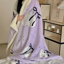 GobekUsa Korean Cartoon Plush Blanket, Soft Nap Sofa Cover for Home Dormitory