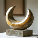GobekUsa Golden Ring Abstract Resin Figurines, Home Decor, Geometric Design