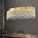 GobekUsa Crystal Chandelier: Luxury Gold LED Circle Ceiling Pendant Light