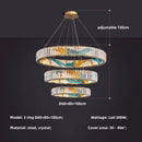 GobekUsa Circle Steel LED Pendant Chandelier, Modern Dimmable Lighting for Living Room Home Decor