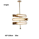 GobekUsa Golden Art Deco Iron Glass Chandelier Lighting for Dinning Room
