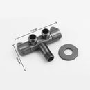 GobekUsa Brushed Gold Solid Brass Bathroom Angled Dual Outlet Toilet Filling Valve