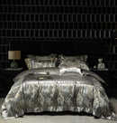 GobekUsa Luxe Brocade Jacquard Bedding Set with Egyptian Cotton & Embroidery