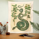 GobekUsa Celestial Snake Tapestry Wall Hanging - Hippie Botanical Dorm Decor
