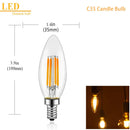 GobekUsa C35 LED Dimmable Glass Edison Bulbs 4W 6W 2700K 6000K Chandelier Lamp 110V 220V