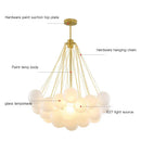 GobekUsa Frosted Glass Ball LED Chandelier in Gold/Black for Dining Room & Bedroom