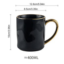 GobekUsa Nordic Gold Rim Mug Set - Light Luxury Ceramic Coffee Cups with Handle