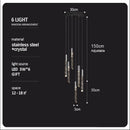 GobekUsa Crystal Column LED Chandelier: Luxury Pendant Lamp for Staircase, Modern Home Decor Lighting