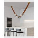 GobekUsa Leather LED Pendant Lamp: Modern Lighting for Living Room, Hall, and Villa