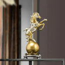 GobekUsa Golden Horse Sculptures: Home & Office Decor Ornaments