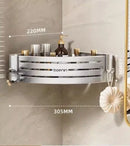 GobekUsa Corner Shelf with Towel Bar Hook, Aluminum Organizer for Bathroom and Kitchen