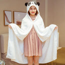 GobekUsa Cozy Cartoon Hooded Cape Blanket for Winter Nap, Office, and Home Office Warmth