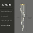 GobekUsa Golden LED Crystal Chandelier for Living Room Staircase